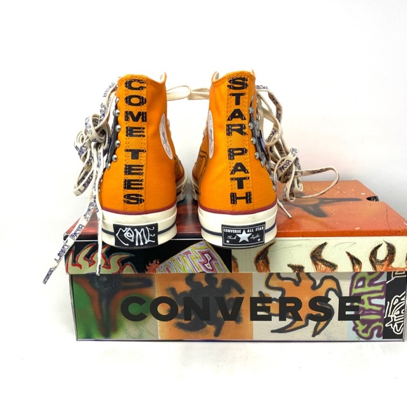 Converse x Come Tees Chuck 70 Shoes Orange Canvas Women Sneakers High A01762C - Picture 5 of 11